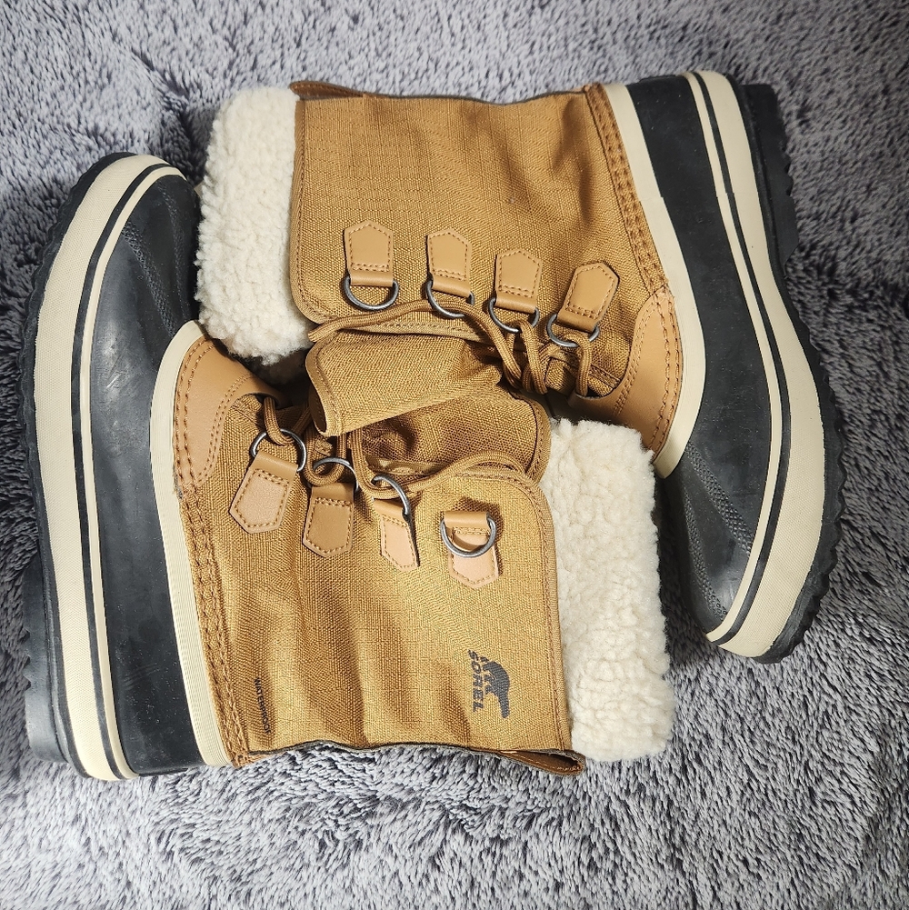 Sorel Winter Carnival Camel Brown Insulated Waterproof Boots Women's Size 8 - Picture 5 of 9